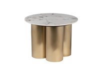 Стол журнальный керамогранит белый d60x45см - Garda Decor