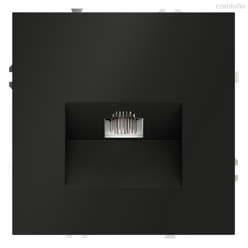 Розетка компьютерная встраиваемая VOLTUM S70 RJ45 кат.6, (черный матовый) - Voltum