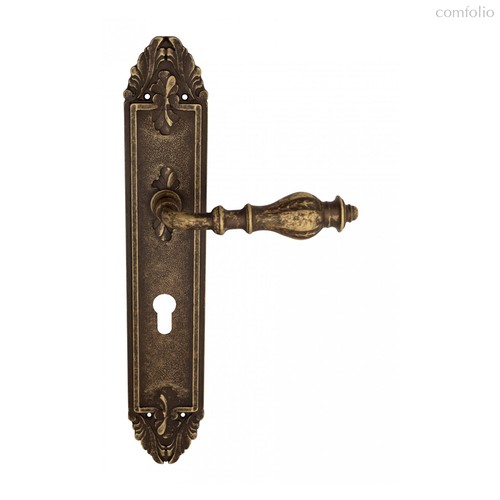 Дверная ручка Venezia Gifestion CYL на планке PL90 античная бронза - Venezia Collezione