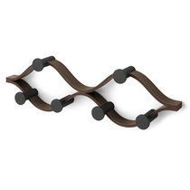 Вешалка настенная Montage, 6 крючков, черный/орех - Umbra