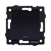 Выключатель 1-клавишный проходной 10А/250В с LED подсветкой, изогнутый, черный Kollinger REA-R-004BK для Aspekt, Eleganz, Reflex - Kollinger