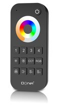 RGB+CCT пульт дистанционного управления, 4 зоны, Черный, зона охвата 30м, серия:DN8UTZ - Donel