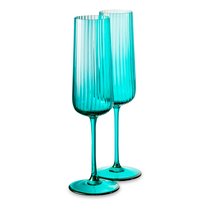 Набор бокалов для шампанского Anna Von Lipa Пульсация 200 мл, 2 шт, стекло хрустальное, бирюзовый - Anna Von Lipa