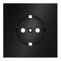 Накладка для розетки с заземлением, S70 Metal антрацит - Voltum