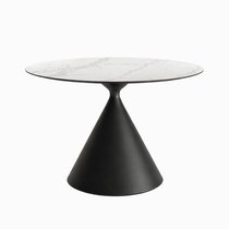 Обеденный стол Cardiff Sole диаметр 110, цвет белый/черный - Cosmo Red