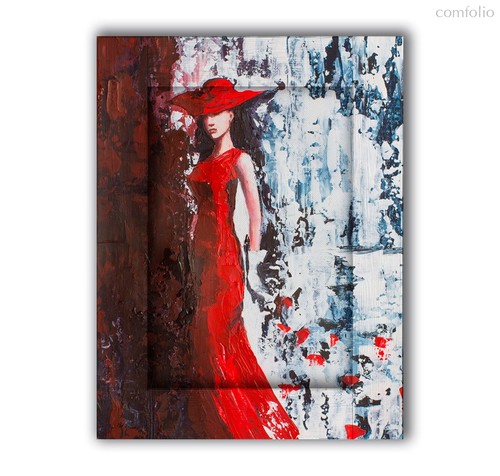 Дама в красном 60х80 см, 60x80 см - Dom Korleone
