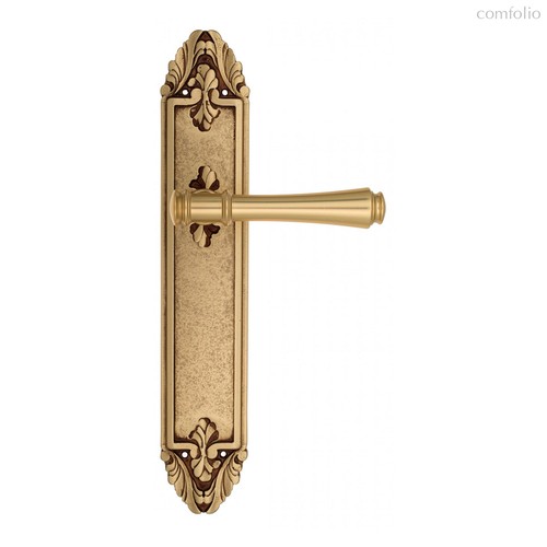 Дверная ручка Venezia Callisto на планке PL90 французское золото + коричневый - Venezia Collezione