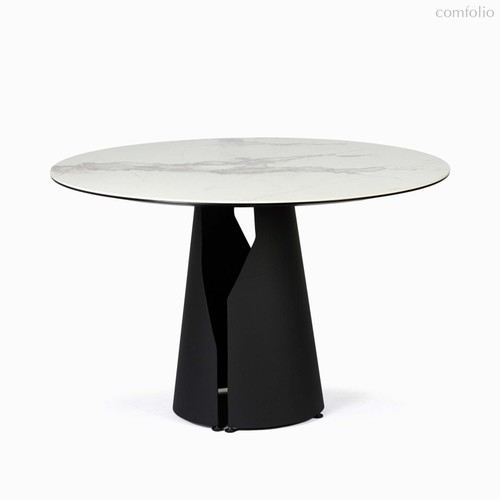 Обеденный стол Giano диаметр 120, цвет белый/черный - Cosmo Red