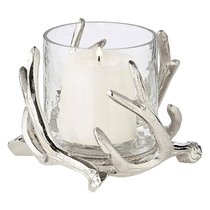 Подсвечник для интерьерной свечи Edzard Кингстон 9х11 см, h10 см, стекло, никелированный алюминий - Edzard