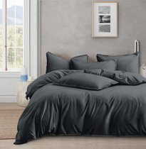 Комплект постельного белья ОCA-1-006-Графит 1.5 Сатин Однотонный+ нав-ки 70х70х2шт. - АльВиТек