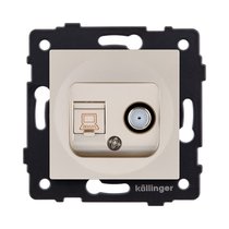 Розетка двойная спутниковая SAT + RJ45 Cat.6, золотой Kollinger REA-022GD для Aspekt, Eleganz, Reflex - Kollinger