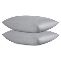 Набор наволочек из премиального сатина светло-серого цвета из коллекции Essential, 50х70 см - Tkano