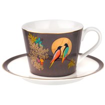 Чашка чайная с блюдцем Portmeirion Сара Миллер.Челси 200мл, темно-серая - Portmeirion