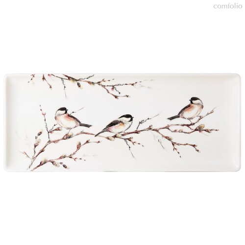 Блюдо прямоугольное Gien Лесные птицы 36х15,5 см, фаянс - Gien