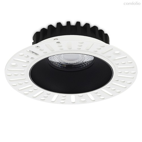LED, CRATER cв-к встраиваемый, 10W, 923Lm, 4000K, UGR<19, D126хH40мм, IP44 60°, Ra>90, PF0, 9, черный RAL9005, источник питания в комплекте - Donolux