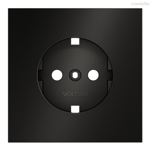 Накладка для розетки с заземлением, S70 Metal антрацит - Voltum