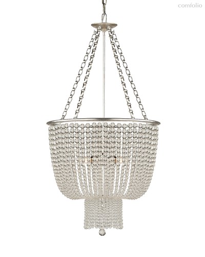 Серебряная люстра Карла со стеклянными бусами, цвет никель - Louvre Home