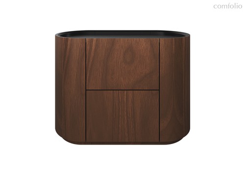 Тумба прикроватная Lagom 2 ящика ширина 60 см (орех, черный) - Ellipse