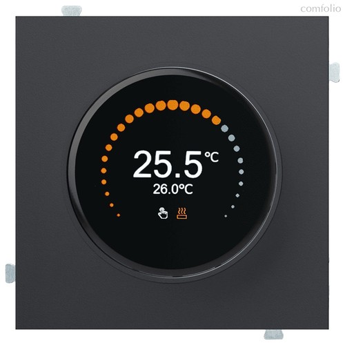 Термостат для теплых полов с круглым дисплеем 32233 MB, черный сатин - Rikett