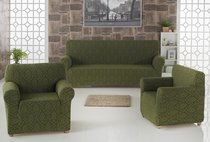 Набор чехлов для дивана "KARNA" MILANO 3+1+1, цвет зеленый - Bilge Tekstil
