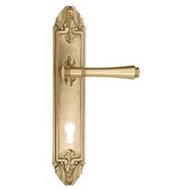 Дверная ручка Venezia Callisto CYL на планке PL90 полированная латунь - Venezia Collezione