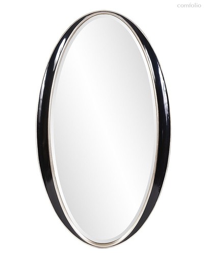 Овальное зеркало в черной раме Дита, цвет серебряный - Louvre Home