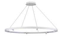 Aura Spot подвесной Led св-к, AC220-240В, 52Вт, 2860Lm, 3000K, D1200xH1500мм, споты 6х3Вт, Ra>80, габариты профиля W13хH35мм, 45°, IP20, белый - Donolux