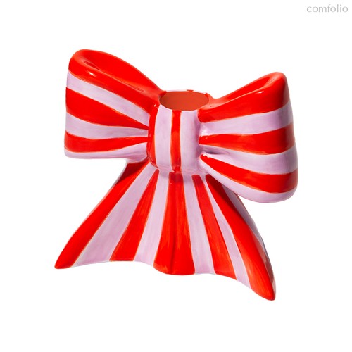 Подсвечник Bow, 11х12х5 см, красно-белый - DOIY