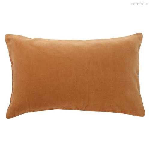 Чехол на подушку из хлопкового бархата коричневого цвета из коллекции Essential, 30x50 - Tkano