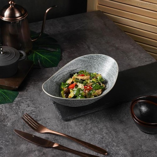 Салатник 400 мл 22,5*13 см h4,7 см глазурь Glossy Stone Untouched Taiga P.L. Proff Cuisine - P.L. Proff Cuisine
