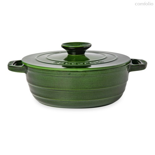 Казан с крышкой LAVA Experience Majolica d28, h11,5 см, 5,2 л, чугун, зеленый - Lava