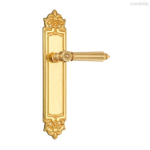 Дверная ручка Venezia Castello на планке PL96 полированная латунь - Venezia Collezione