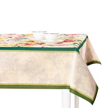 Скатерть прямоугольная Mix&Match Home Королевский пион 140х260 см, гобелен, бежевая - Mix&Match