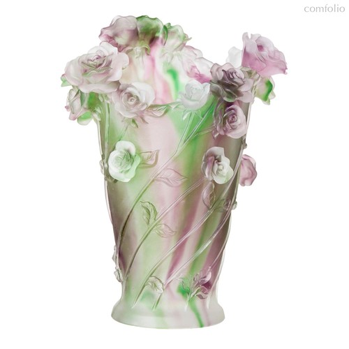 Ваза настольная Decor de Table Pate de Verre Cristal Роза 35 см, хрустальное тесто, фиолетовая, п/к - Decor De Table