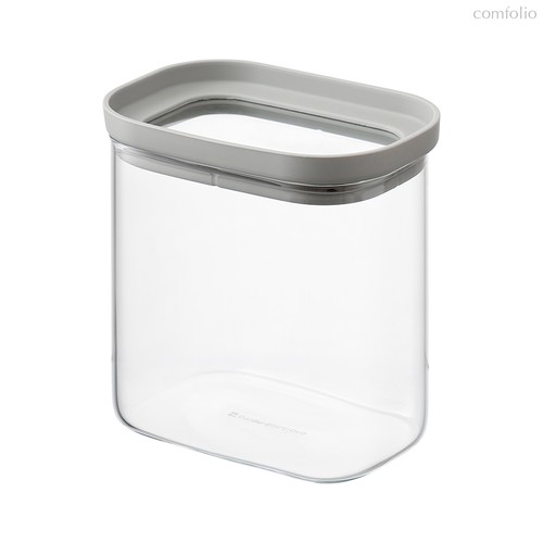 Банка для хранения прямоугольная Vacuum Glass, 750 мл, светло-серая - Smart Solutions