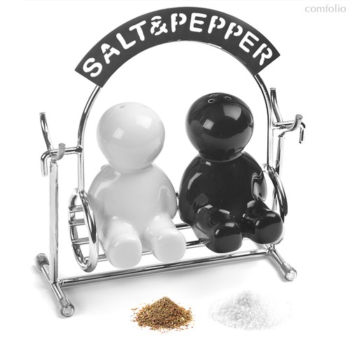 Солонка и перечница Salt&Pepper, цвет черный - Balvi