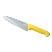 Нож PRO-Line поварской 20 см, желтая пластиковая ручка, волнистое лезвие, Proff Cui - P.L. Proff Cuisine