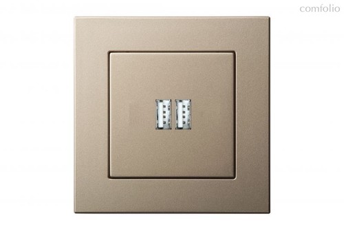 Розетки и выключатели: Устройство зарядное USB (A+A) 3,4А, шампань, Classic - Kanlux