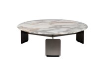Стол журнальный, мрамор Арабескато Корчия (Arabescato Corchia) d90x28см - Garda Decor