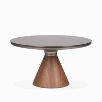 Кофейный столик Vaso Wood диаметр 75, цвет коричневый/черный - Cosmo