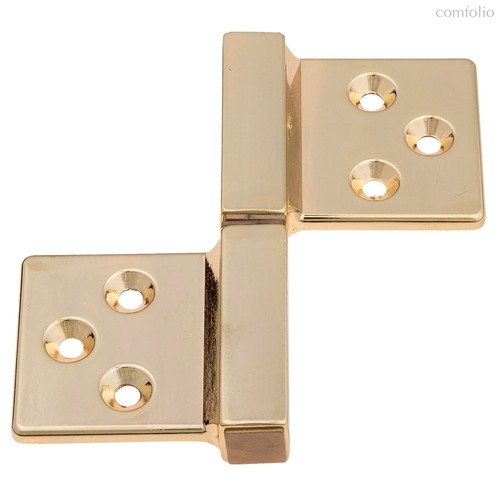 143LO032S_Q Петля накладная без врезки ALDEGHI 32x35 полированная латунь ПРАВАЯ - Aldeghi Luigi