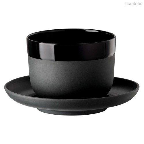 Чашка для эспрессо с блюдцем Rosenthal Капелло 210 мл, фарфор, черная - Rosenthal