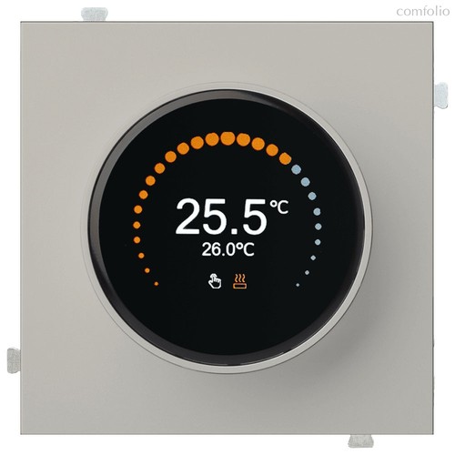 Термостат для теплых полов с круглым дисплеем 32233 LN, лен - Rikett