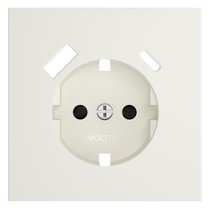 Накладка для розетки с заземлением и защитными шторками, с USB A+C, S70 хлопок - Voltum