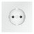Накладка для розетки с заземлением и защитными шторками, S70 белый матовый - Voltum
