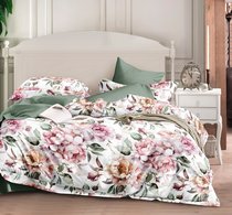 Комплект постельного белья CA-7-745 Дуэт Сатин печатный с наволочками 70х70х2шт.+ 50х70х2шт. - АльВиТек