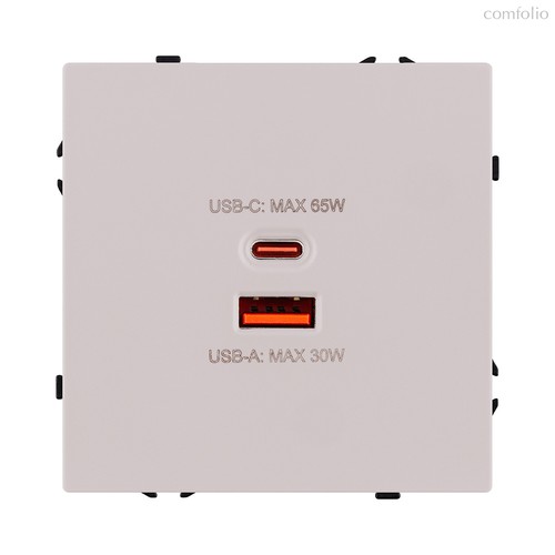 Розетка USB A+C 65W, кашемир матовый Kollinger Eclipse EC-024CM - Kollinger