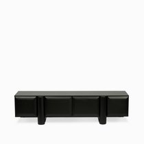 Тумба под телевизор Kode 160х40, цвет матовый черный/черный - Cosmo