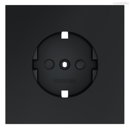 Накладка для розетки с заземлением и защитными шторками, S70 графит - Voltum