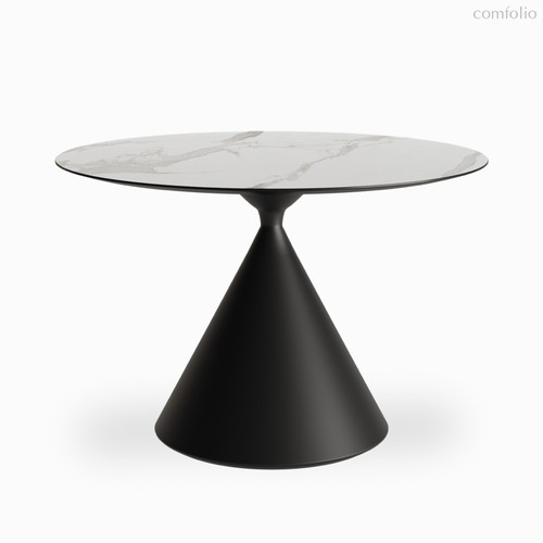 Обеденный стол Cardiff Sole диаметр 120, цвет белый/черный - Cosmo Red